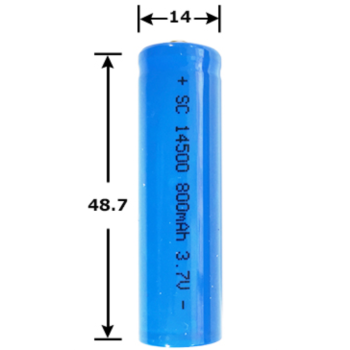Li-ion 14500 Battery 3.7V 800mAh