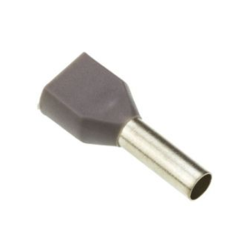 Grey 2.5MM DBL INS Ferrules - Bootlace (50 Pcs)