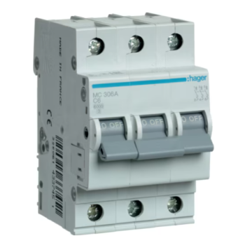 MC306A MCB 3P 6kA C-6A 3M