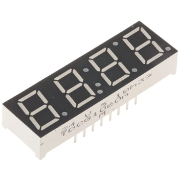 TDCG1060M Vishay 4 Digit 7-Segment LED Display, CC Green 4 mcd RH DP 10mm